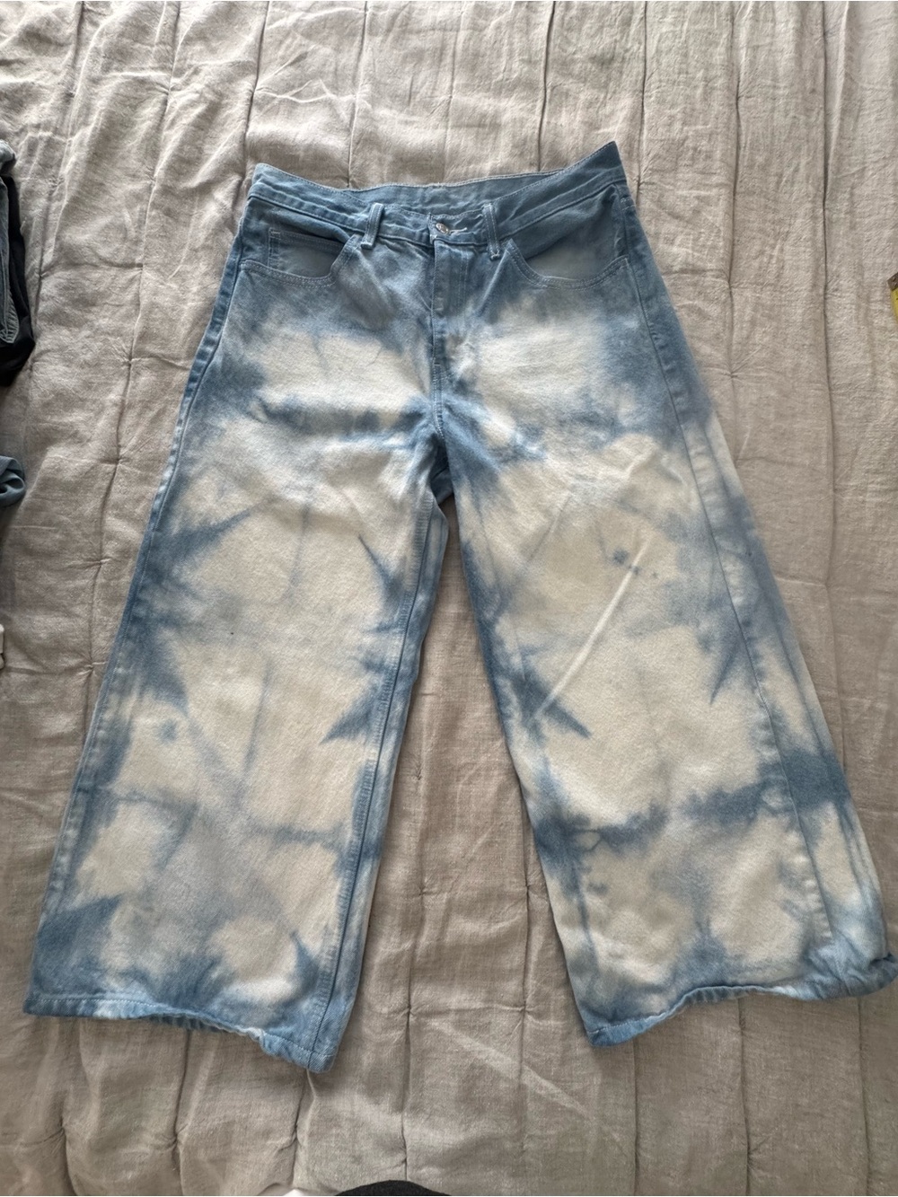 Levi's Women's Wide Leg Tie-Dye Jeans - Light Blue & White